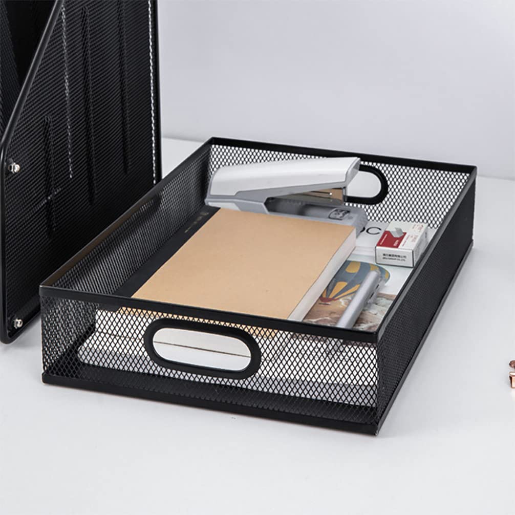 Metal File Basket Organizer - Desktop Storage Tray for Office & Home Use
