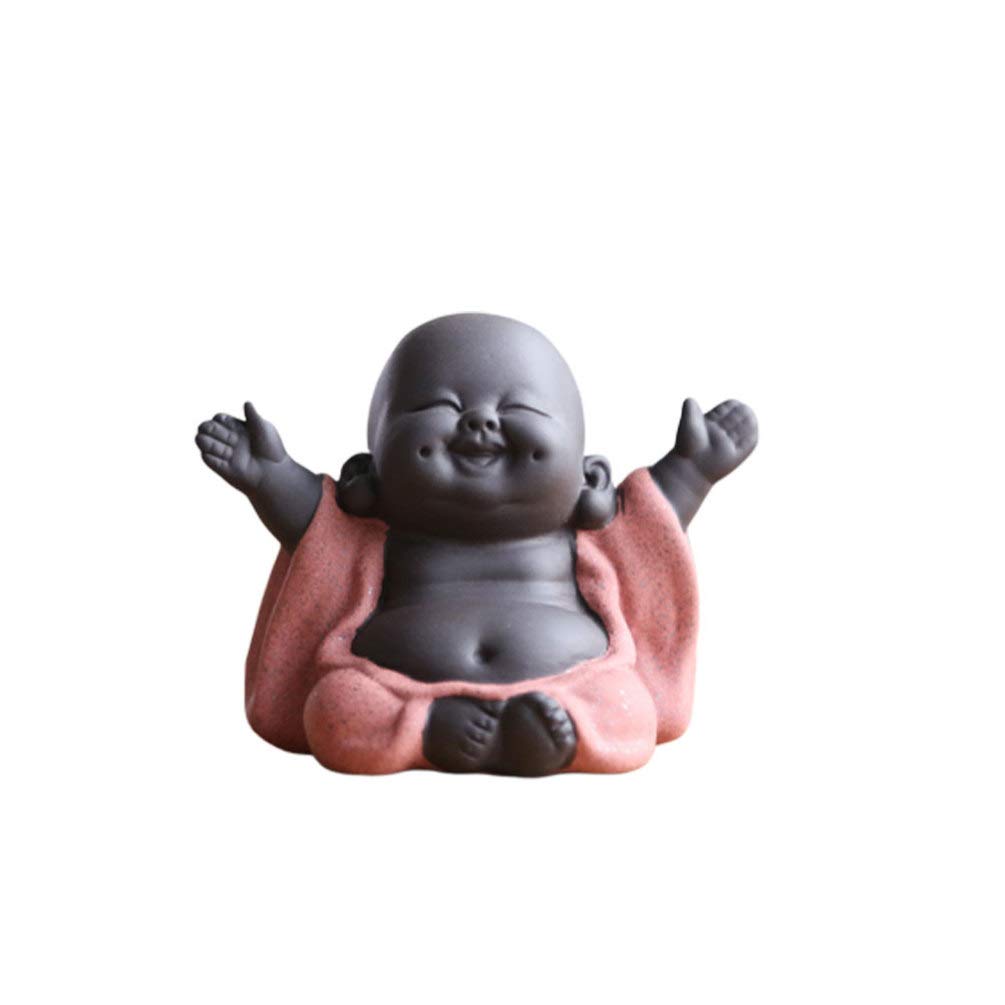 Laughing Buddha Statue for Home & Office Decor - Feng Shui Good Fortune Health Sculpture for Desk, Car, Meditation Space | Handcrafted Zen Decor for Positive Energy & Stress Relief