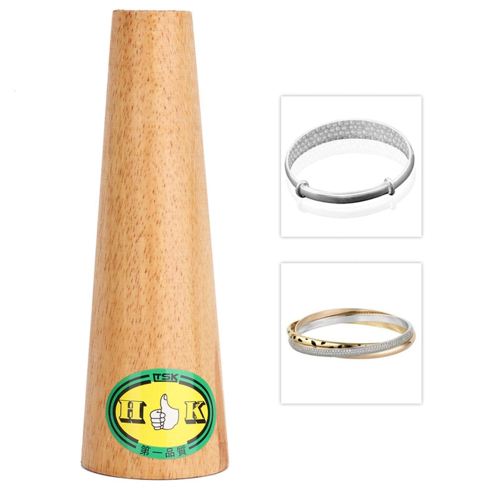 Wooden Bracelet Mandrel - Jewelry Repair Tool for Bangle Adjustment & Deformation Fixing - Round Shape Bracelet Adjuster for DIY Jewelry Making & Professional Use