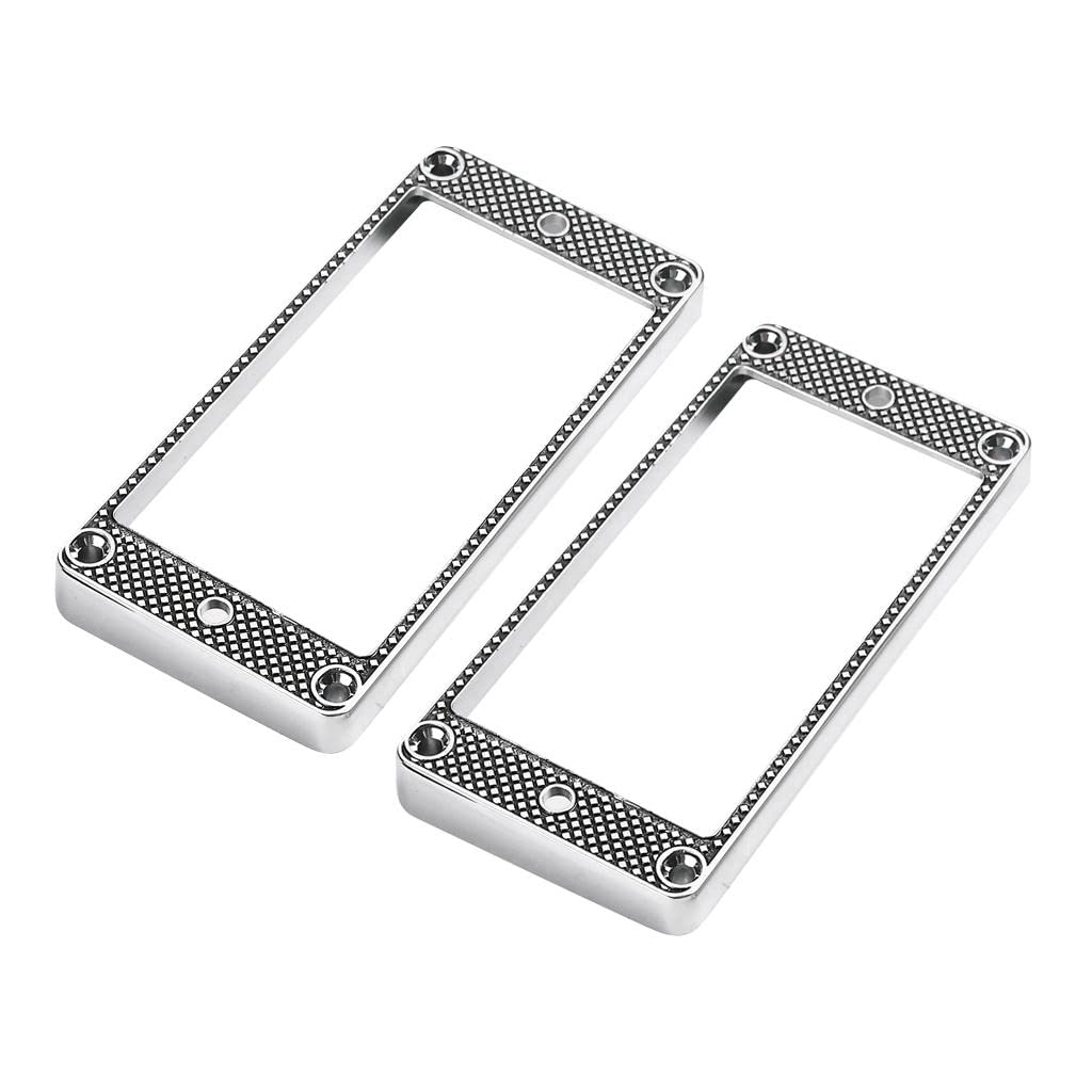 FAKEME 2-Piece Guitar Pickup Frame Set - Chrome Mounting Bracket for Electric Guitar Pickups | Perfect for DIY Guitar Repair & Custom Upgrades