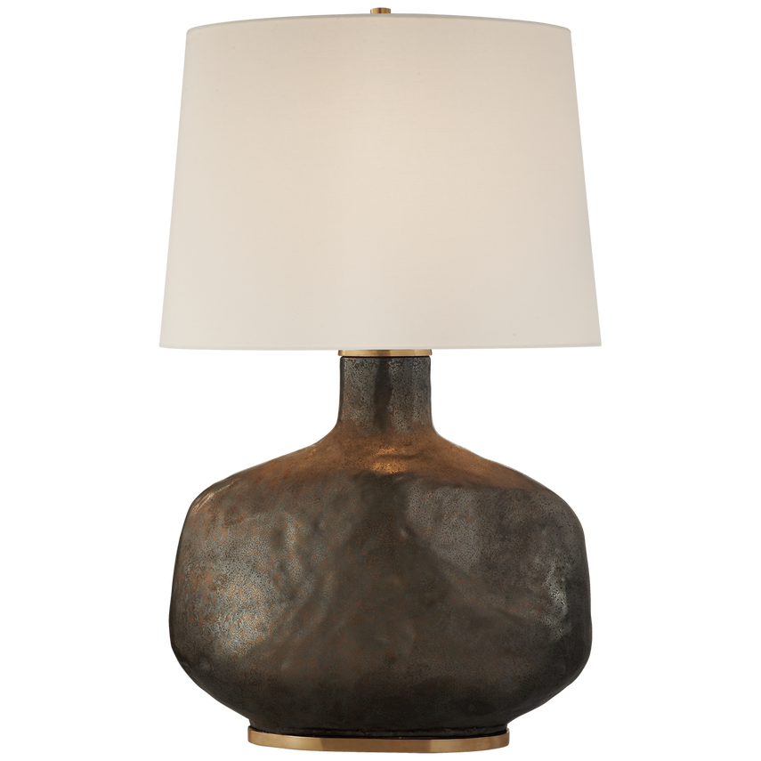 Beton Table Lamp - White/Bronze Ceramic Modern Desk Light for Living Room, Bedroom & Office Decor