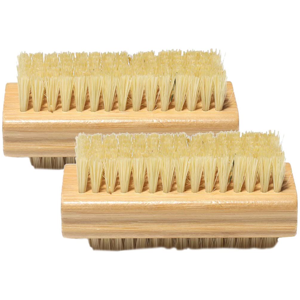 Healvian Professional Nail Art & Pedicure Kit - 2PCS Bamboo Sisal Nail Cleaning Brush Set for Men & Women - Perfect for Manicure, Pedicure & Nail Hygiene at Home or Salon
