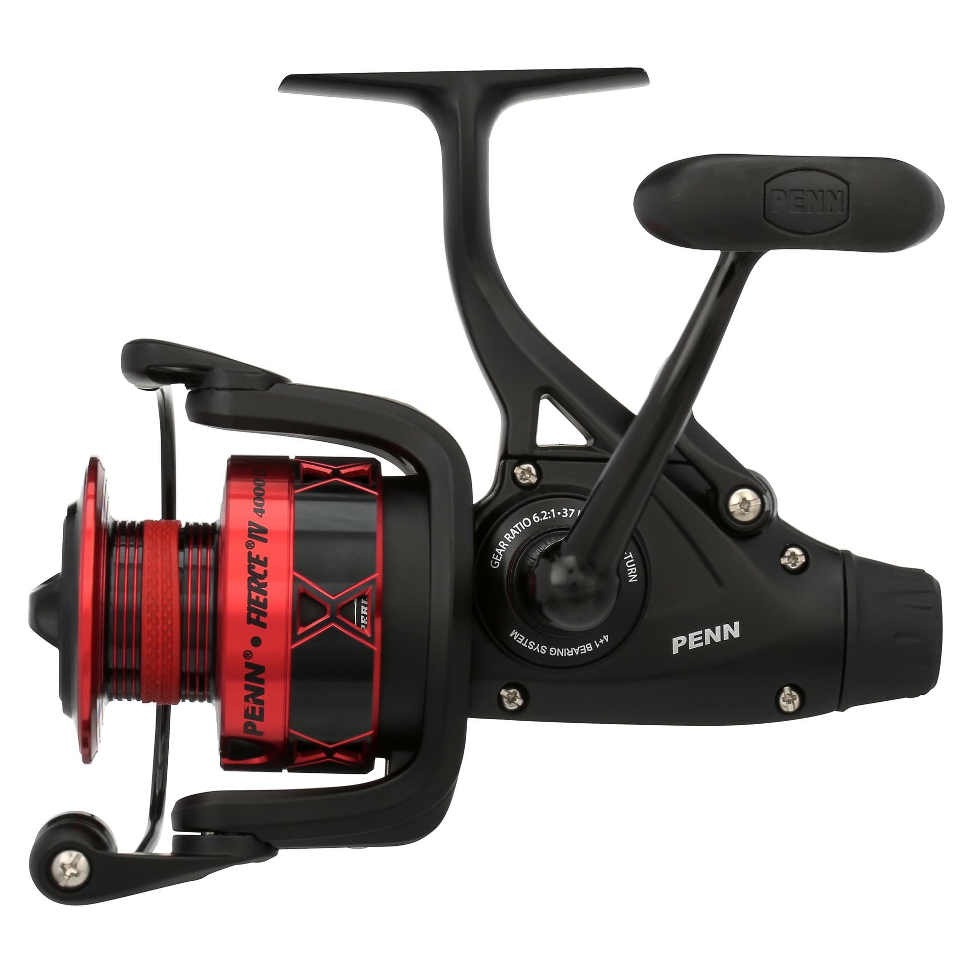Penn Fierce IV Saltwater Spinning Reel - Heavy Duty Fishing Reel for Saltwater & Freshwater, Ideal for Boat, Kayak, Shore, Surf Fishing, Jigging & Spinning | Durable Black/Red Design | Perfect for Deep Sea, Inshore & Beach Angling