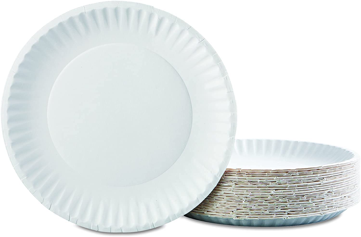 500 Pack 9 Inch Disposable White Paper Plates - Microwave Safe for Hot & Cold Food - Perfect for Home, Parties, Events & Picnics