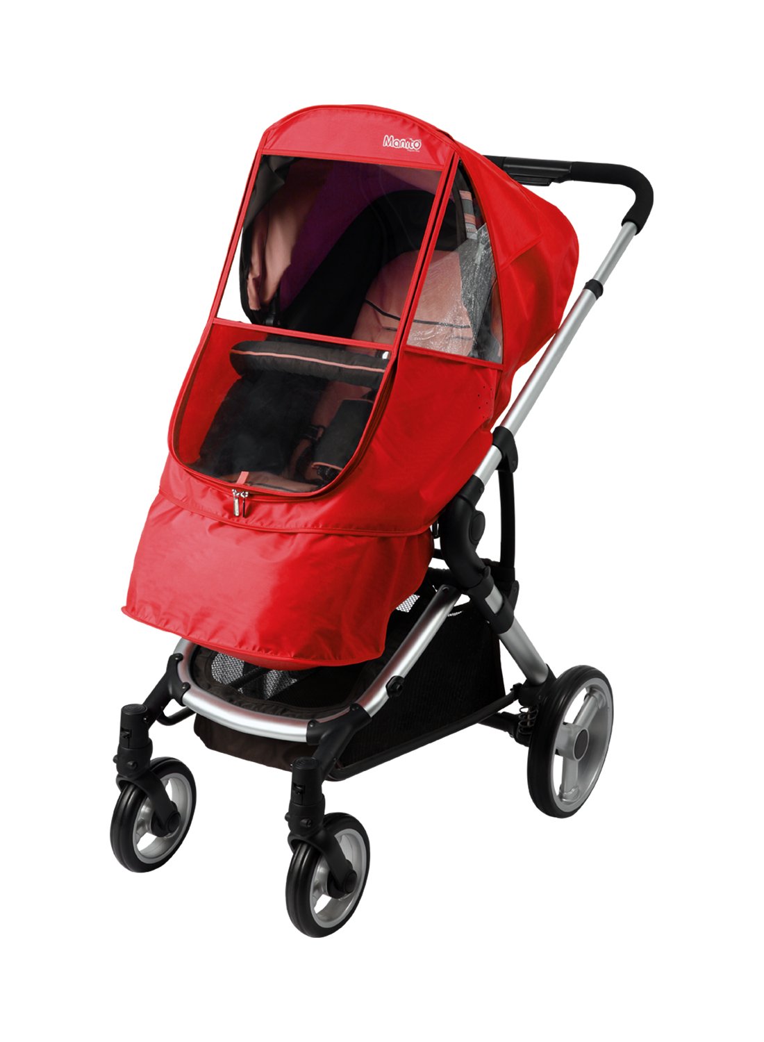 Manito Elegance Beta Stroller Weather Shield Rain Cover - Waterproof Windproof Protection for Baby Strollers (Red) - Perfect for Rainy Days, Snowy Weather & Outdoor Adventures