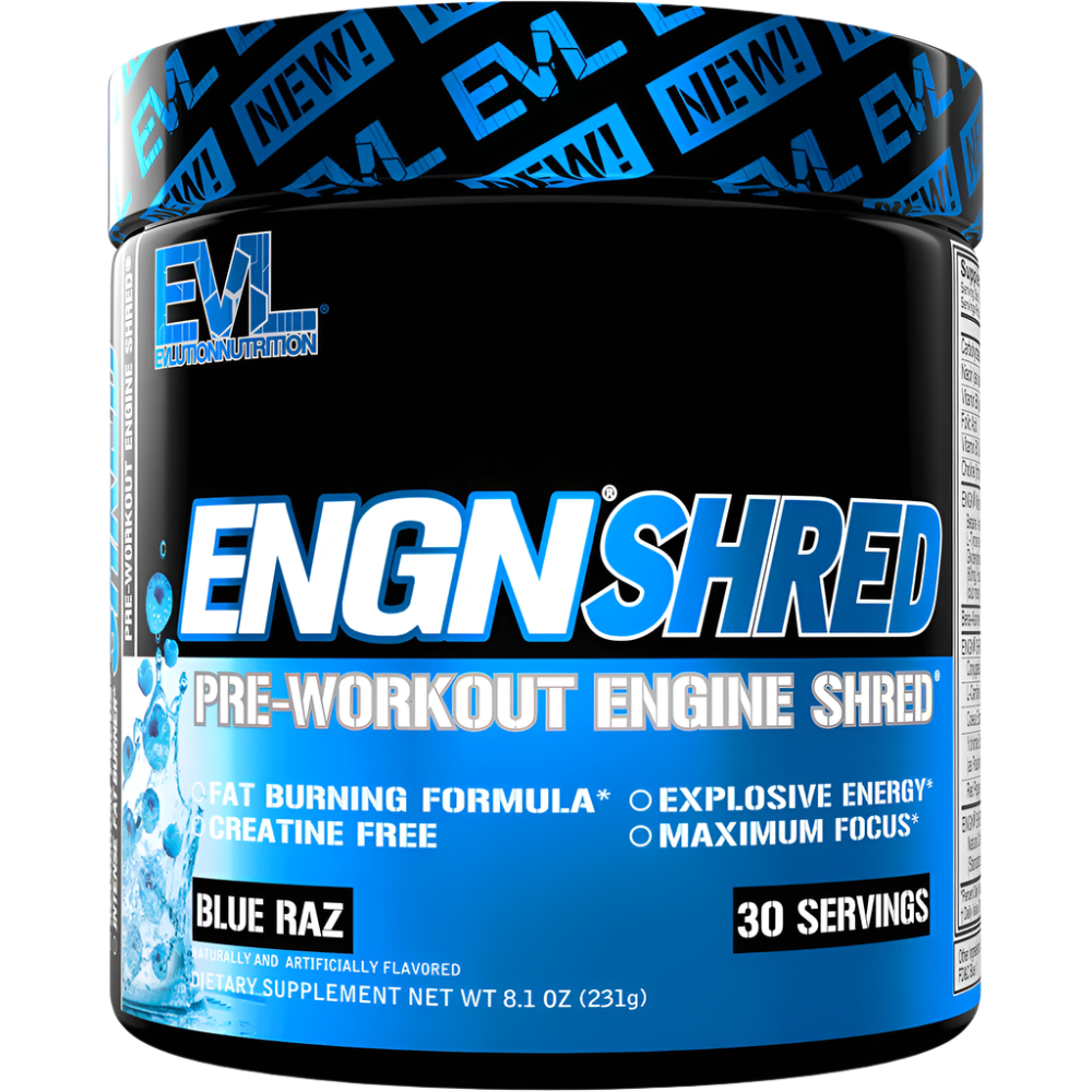 EVLution Nutrition ENGN Shred Pre-Workout Powder - 246g (30 Servings) | Fat Burner & Energy Booster for Gym & Fitness Training