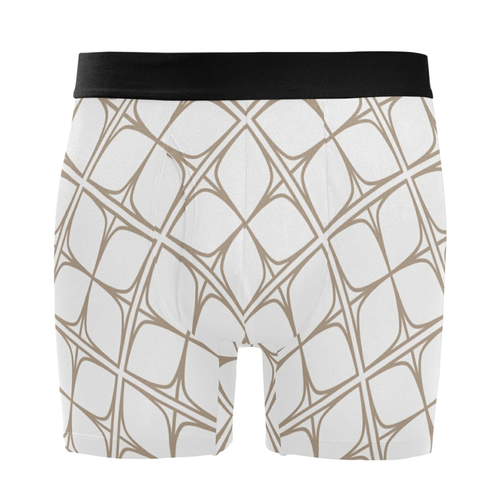 Breathable Checkered Boxer Briefs for Men - Comfortable & Long Underwear for Daily Wear