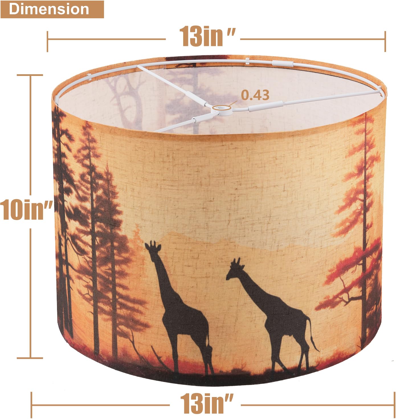 Giraffe Print Fabric Lamp Shades Set of 2 - 13