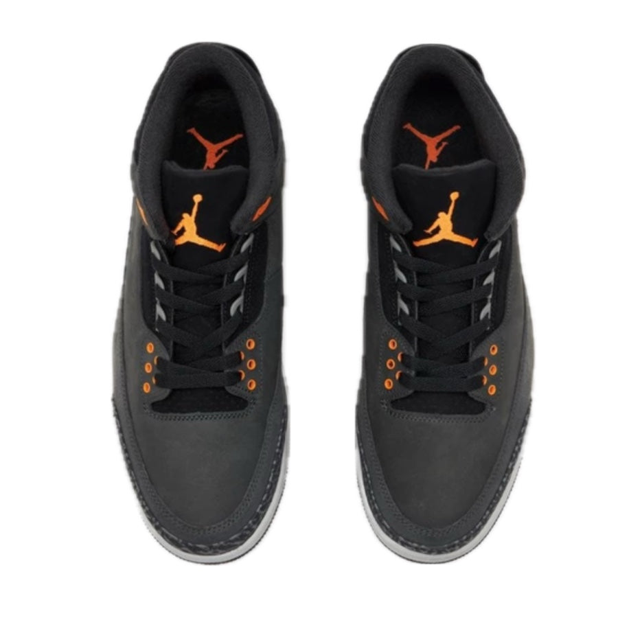 Air Jordan 3 Retro Fear Pack Sneakers - Night Stadium/Total Orange/Black/Flat Pewter/Neutral Grey - Men's Basketball Shoes for Streetwear & Casual Wear