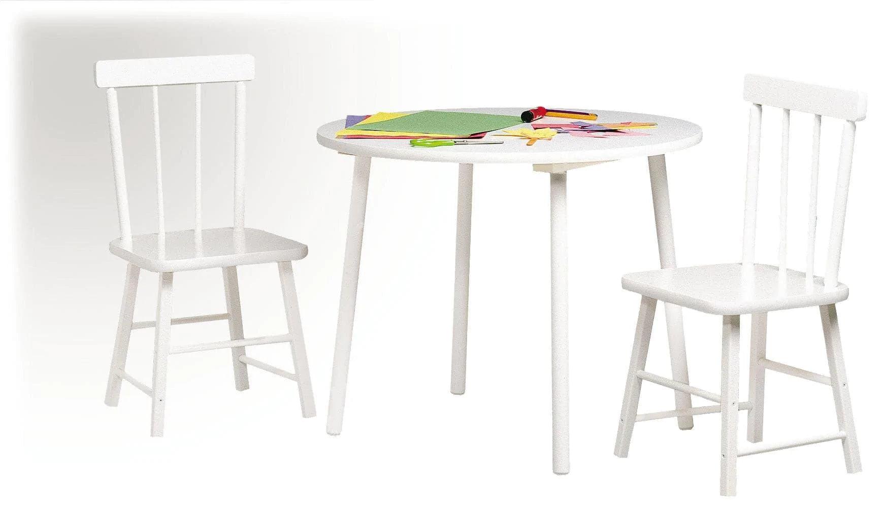 J.B. Poitras Kids Wooden Round Table and Chair Set - Perfect for Children's Playroom, Classroom, or Birthday Party Decor