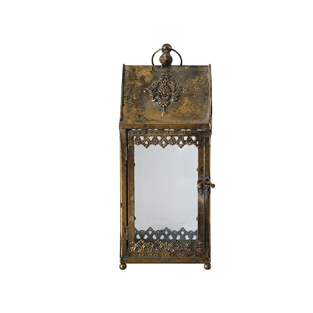 Vintage French Retro Wrought Iron Kerosene Oil Lantern - Portable Windproof Candle Holder for Outdoor, Courtyard, Wedding & Palace Decoration (Color: C) - Perfect for Camping, Emergency Lighting & Vintage Home Decor
