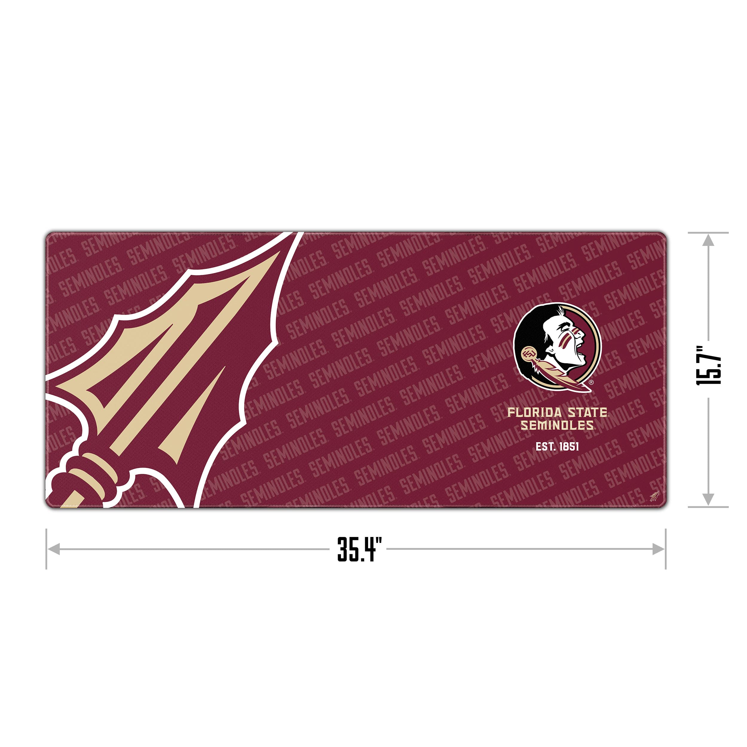 YouTheFan NCAA Florida State Seminoles Logo Series Desk Pad - Officially Licensed Team Colors - Perfect for Office, Home, Gaming & Study Setup