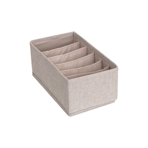 6 Compartment Drawer Organizer - Grey or Beige | Perfect for Kitchen, Office & Bedroom Storage