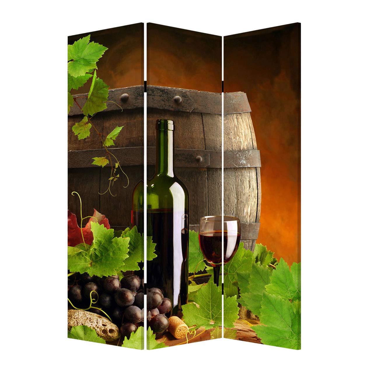 Stylish Screen Gems Wine Country Room Divider - Handcrafted Wooden Folding Partition for Home Office, Living Room & Bedroom Privacy