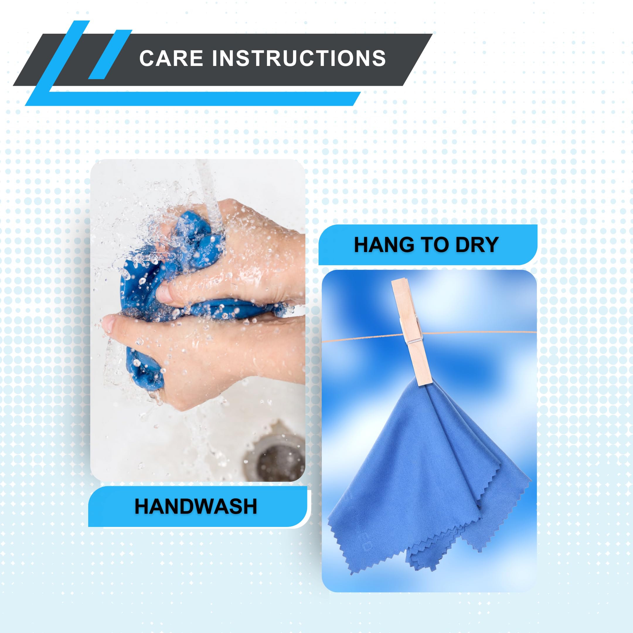 Microfiber Cleaning Cloths 6-Pack for Glasses, Lenses & Phones - 7x6
