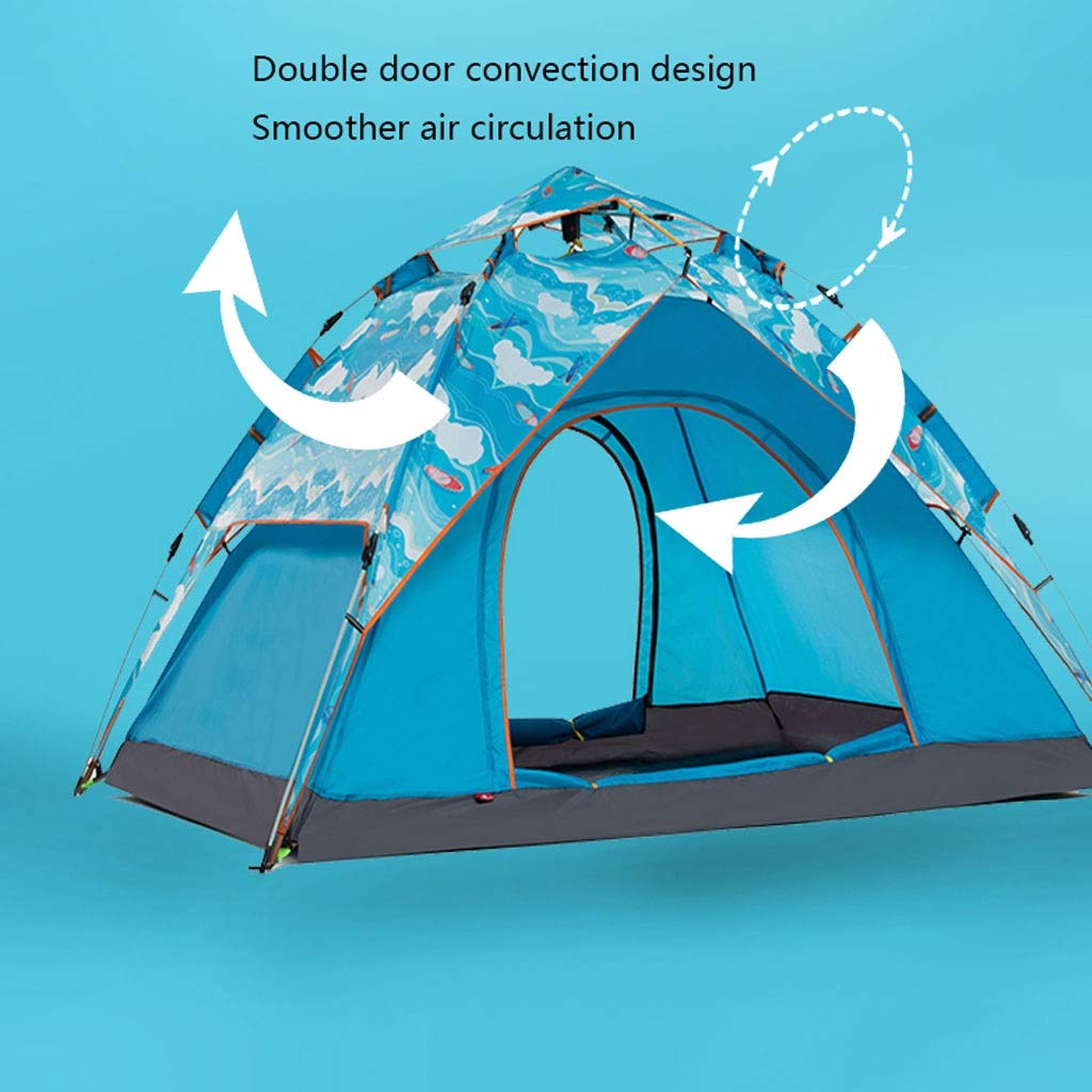 Double Layer Waterproof Camping Tent - Lightweight Portable 4-6 Person Family Tent with UV Protection & Quick Setup for Hiking, Backpacking & Outdoor Adventures