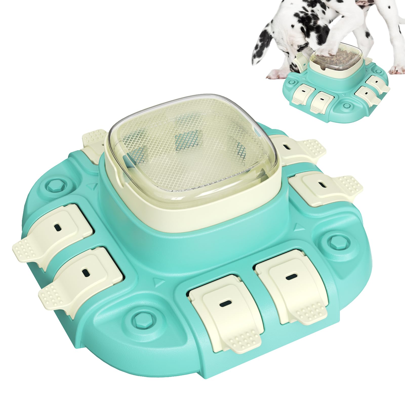 Interactive Dog Puzzle Toys for Smart Dogs - Treat Dispensing Enrichment Toy with Replacement Cover | IQ Training & Brain Stimulation Games for Puppies | Slow Feeder Puzzle for Pet Anxiety Relief | Perfect for Indoor Play, Mental Exercise & Boredom Buster (Blue)
