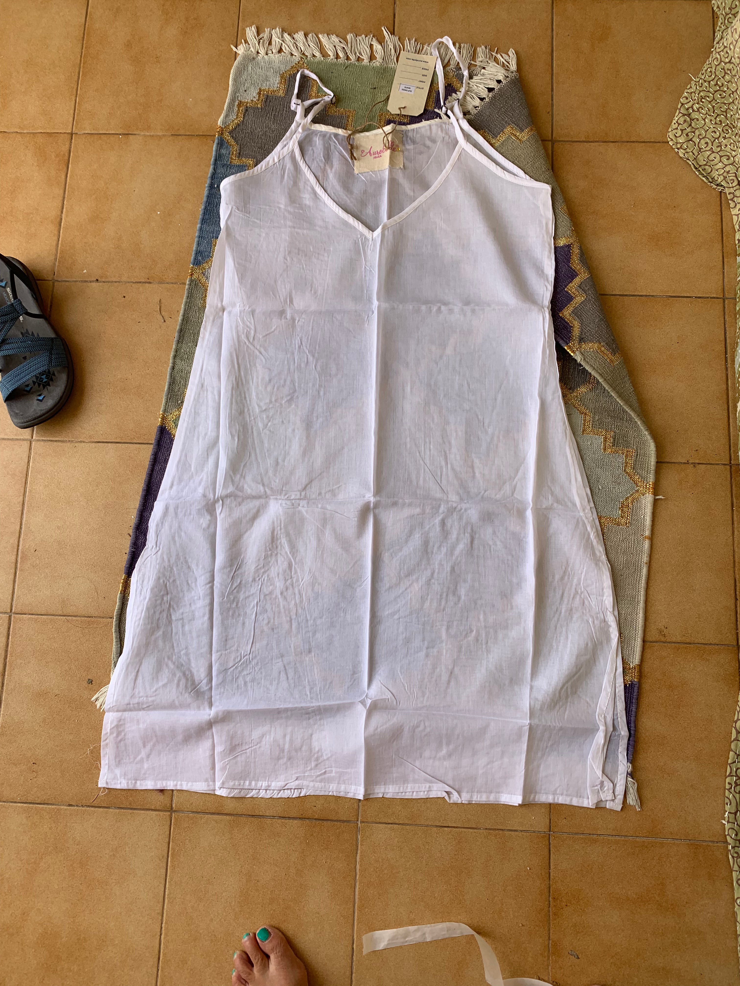 Softest White Cotton Slip Dress for Women - Elegant & Comfortable Nightwear, Loungewear, and Layering Piece