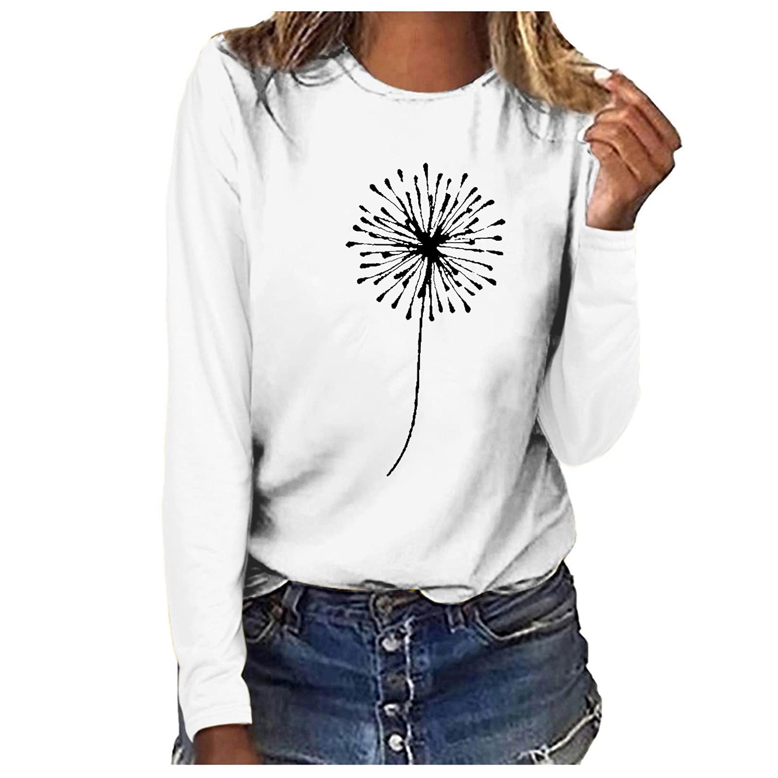Bidobibo Women's Long Sleeve Tunic Tops - Loose Fit Casual Blouses & Fall Shirts for Work, Date Night and Everyday Wear