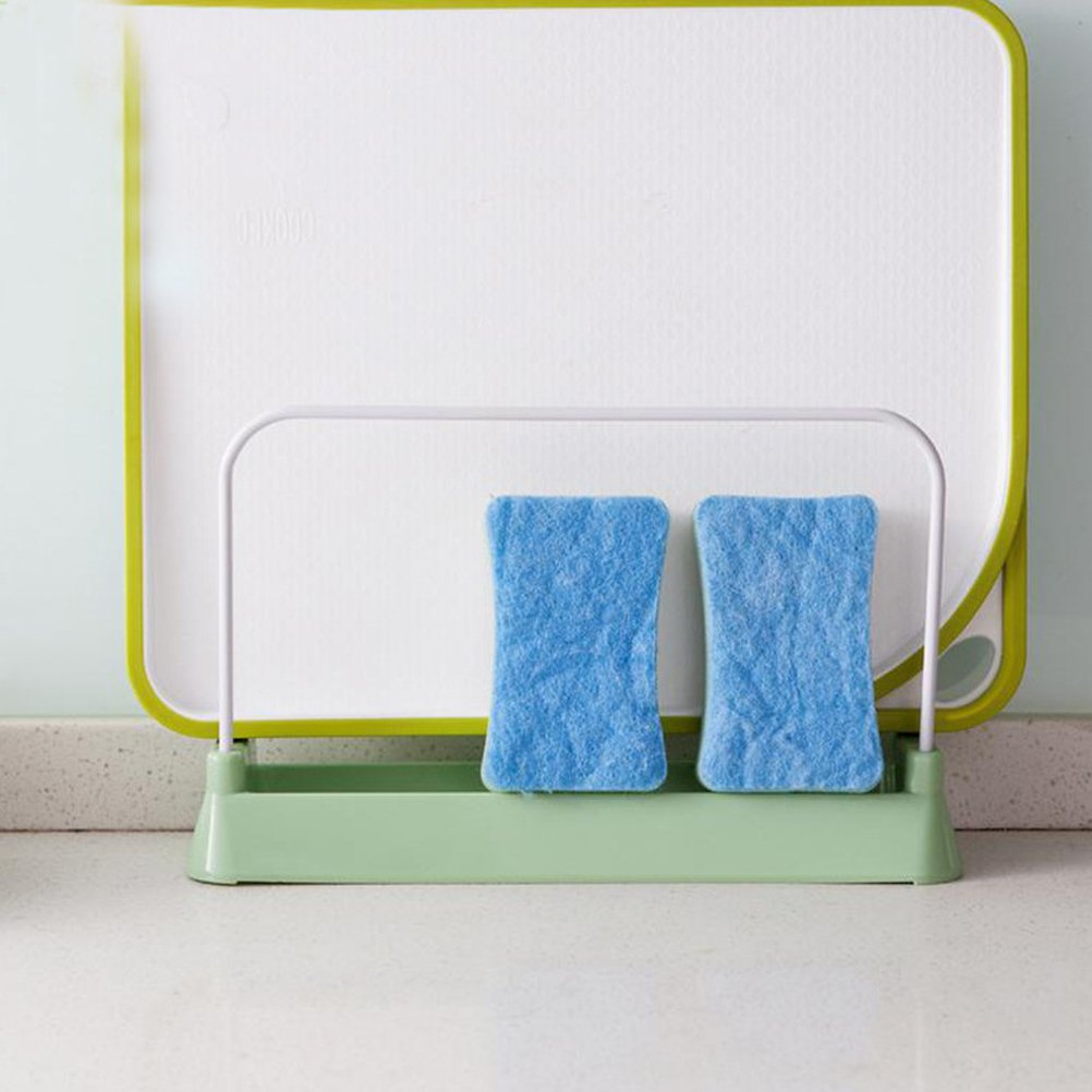 Light Green Cutting Board Rack with Drip Tray - Kitchen & Bathroom Storage Solution