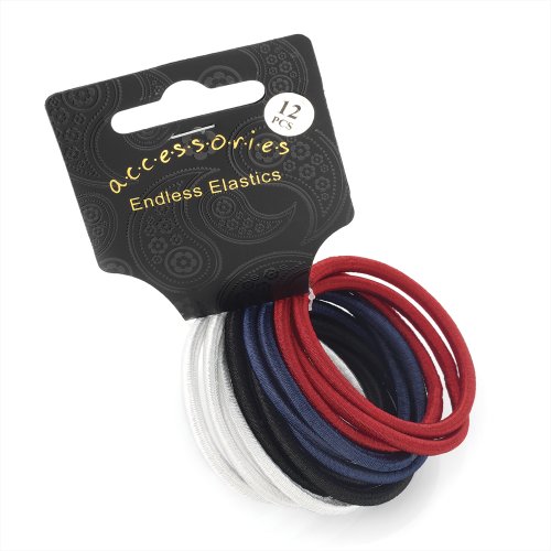 Set of 12 Spectator Thick Satin Finish Snag Free Endless Hair Elastics Bobbles Hair Bands for Women Girls Ponytail Workout Running Yoga
