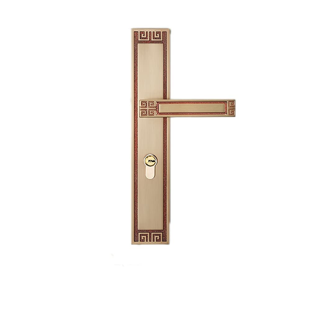 Golden Single Door Knob Lever - Double-Leaf Door Handle for Villa Entrance & Wooden Doors - Secure & Stylish Door Lock with Handle - Perfect for Home, Office & Commercial Spaces
