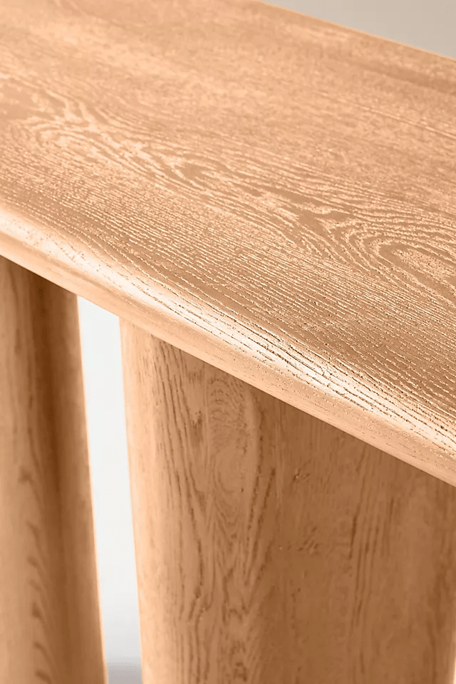 Handmade Kalle Sculptural Console Table - Solid Wood Entryway Table with Unique Design | Perfect for Hallway, Living Room & Foyer Decor