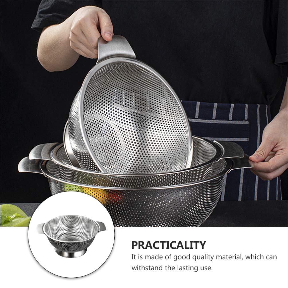 Stainless Steel Rice Washing Sieve - Kitchen Food Drain Bowl for Cooking & Drying