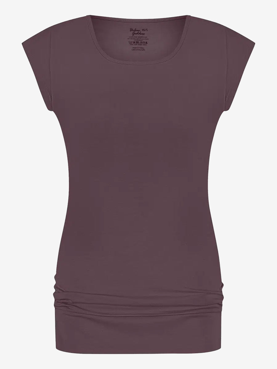Urban Goddess Asana Yoga Tee - Soft Berry Color Yoga T-Shirt for Women | Perfect for Yoga Practice, Gym Workouts & Casual Wear