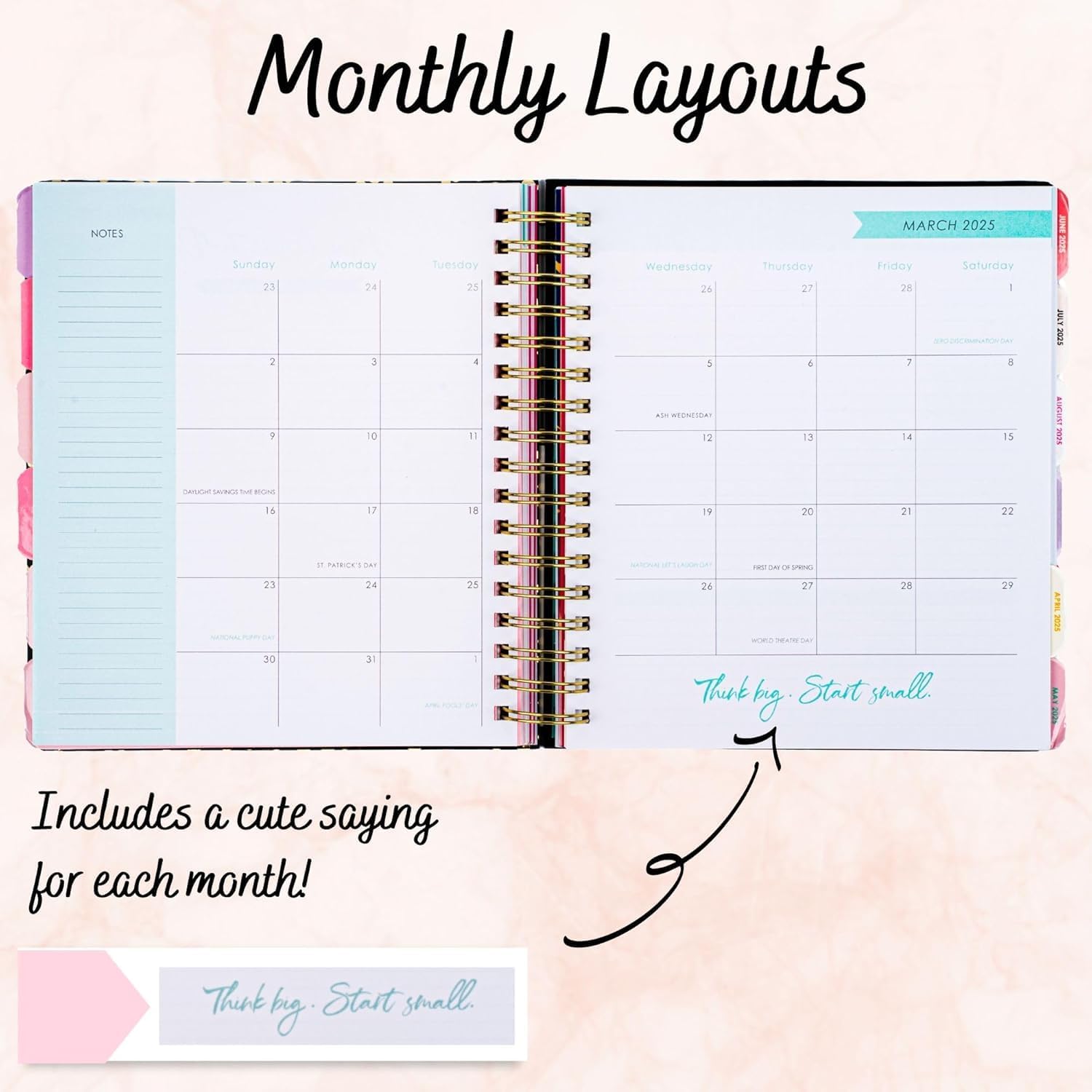 2025-2026 Large Monthly Planner with Daily Weekly Layout - Premium Organizer with Pens, Stickers & Sticky Notes - Inspirational Quote 