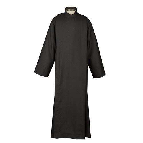 Christian Brands Black Front Wrap ALB - Premium Liturgical Vestment for Church Services, Choir Robes & Religious Ceremonies