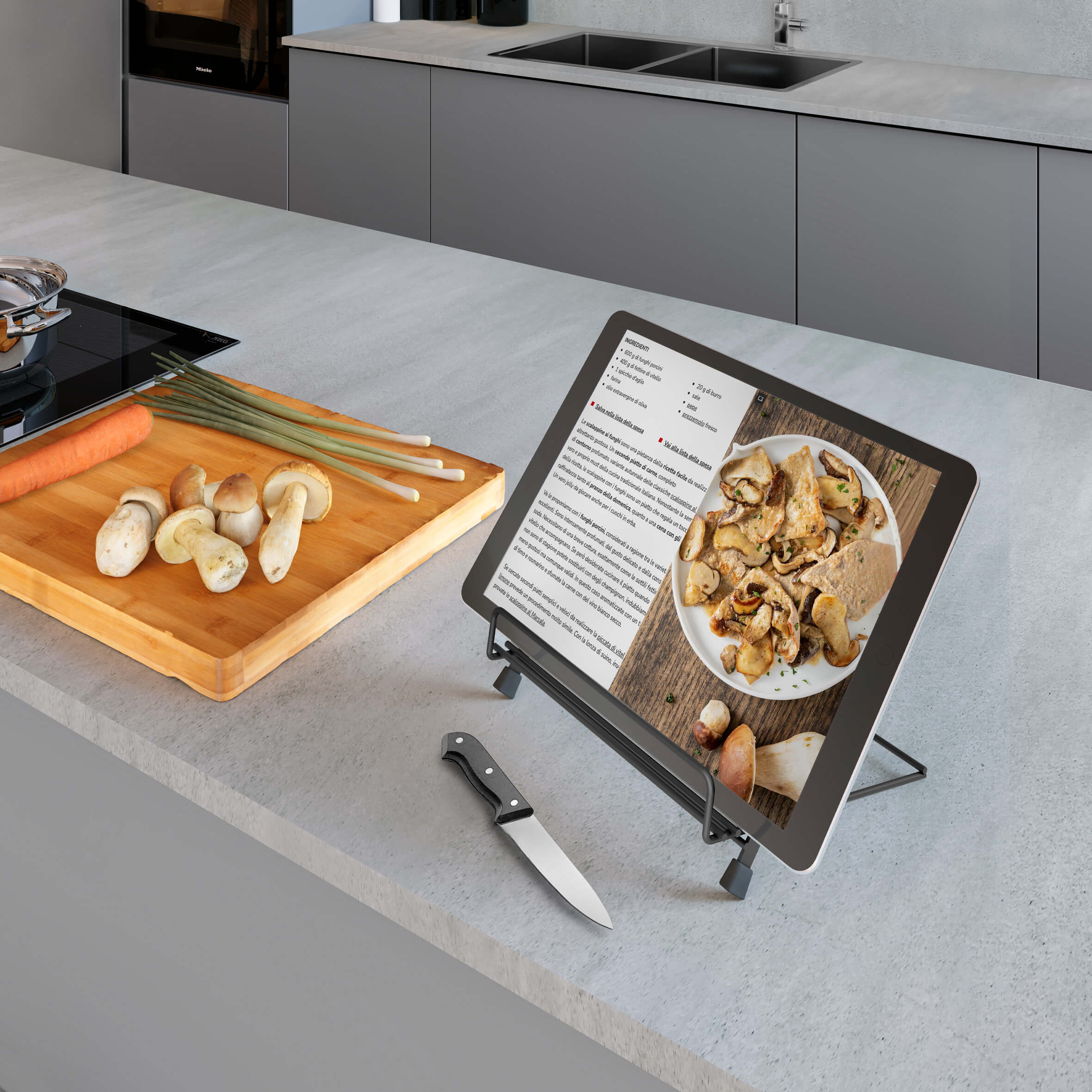 Tokyo Tablet Stand - Adjustable & Sturdy Matte Black Holder for iPad, Kindle, eReaders - Perfect for Home, Office & Travel Use