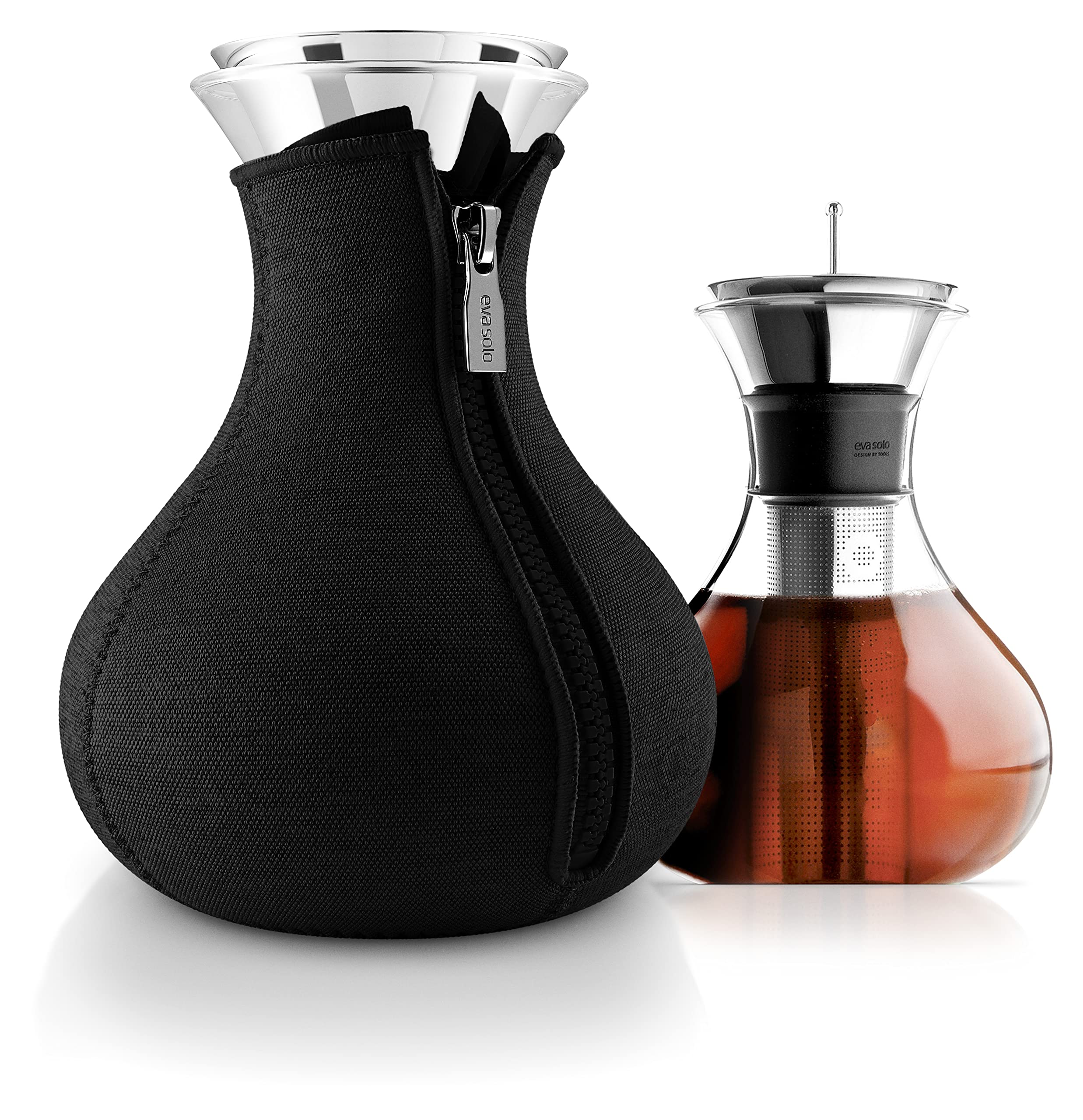 Eva Solo 34oz Tea Maker - Drip-Free Borosilicate Glass with Insulating Neoprene Cover | Premium Danish Design for Perfect Tea Brewing | Black | Ideal for Home, Office & Gift Giving