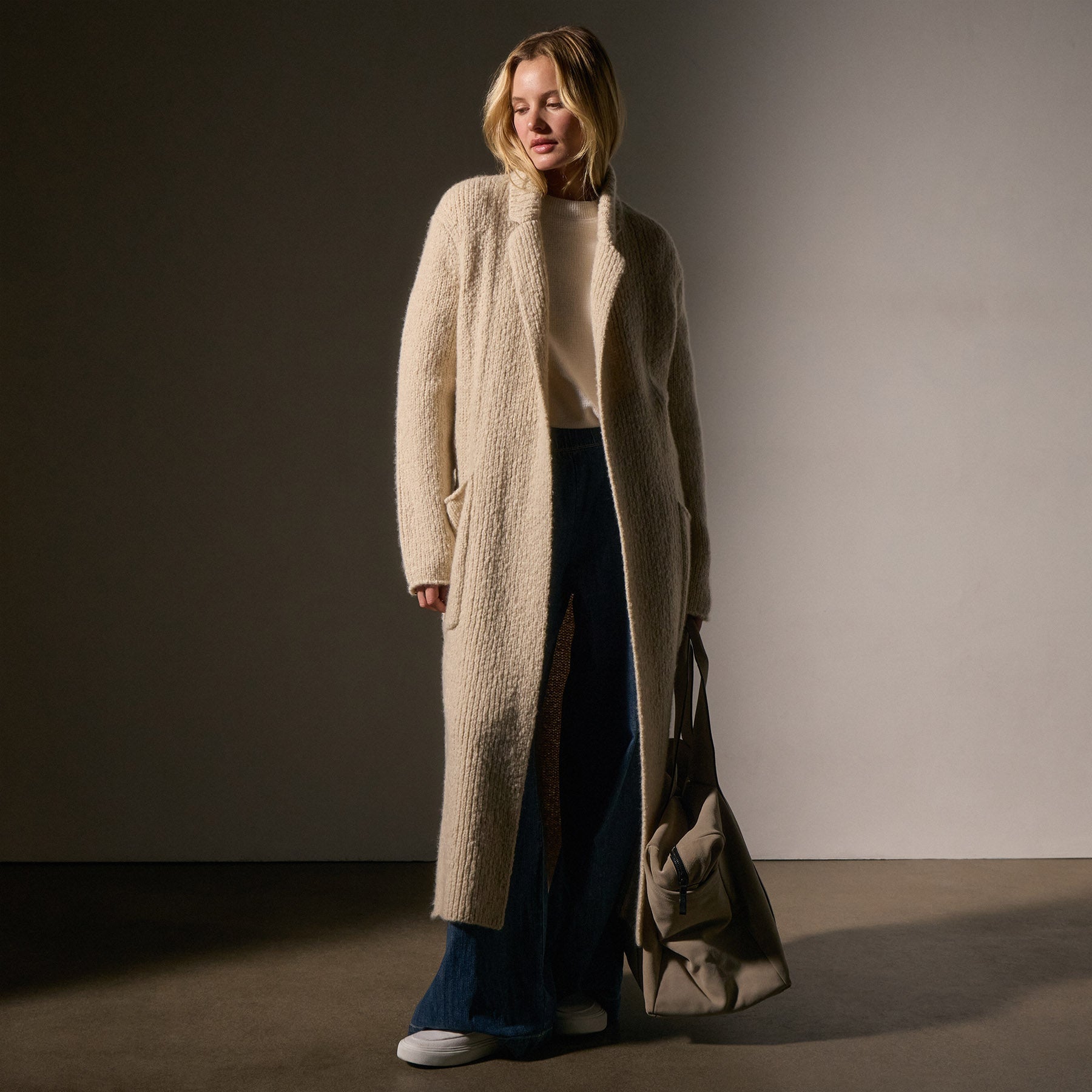 Luxury Cashmere Double Breasted Coat for Women - Elegant Biscotti Color - Perfect for Winter Fashion & Formal Occasions