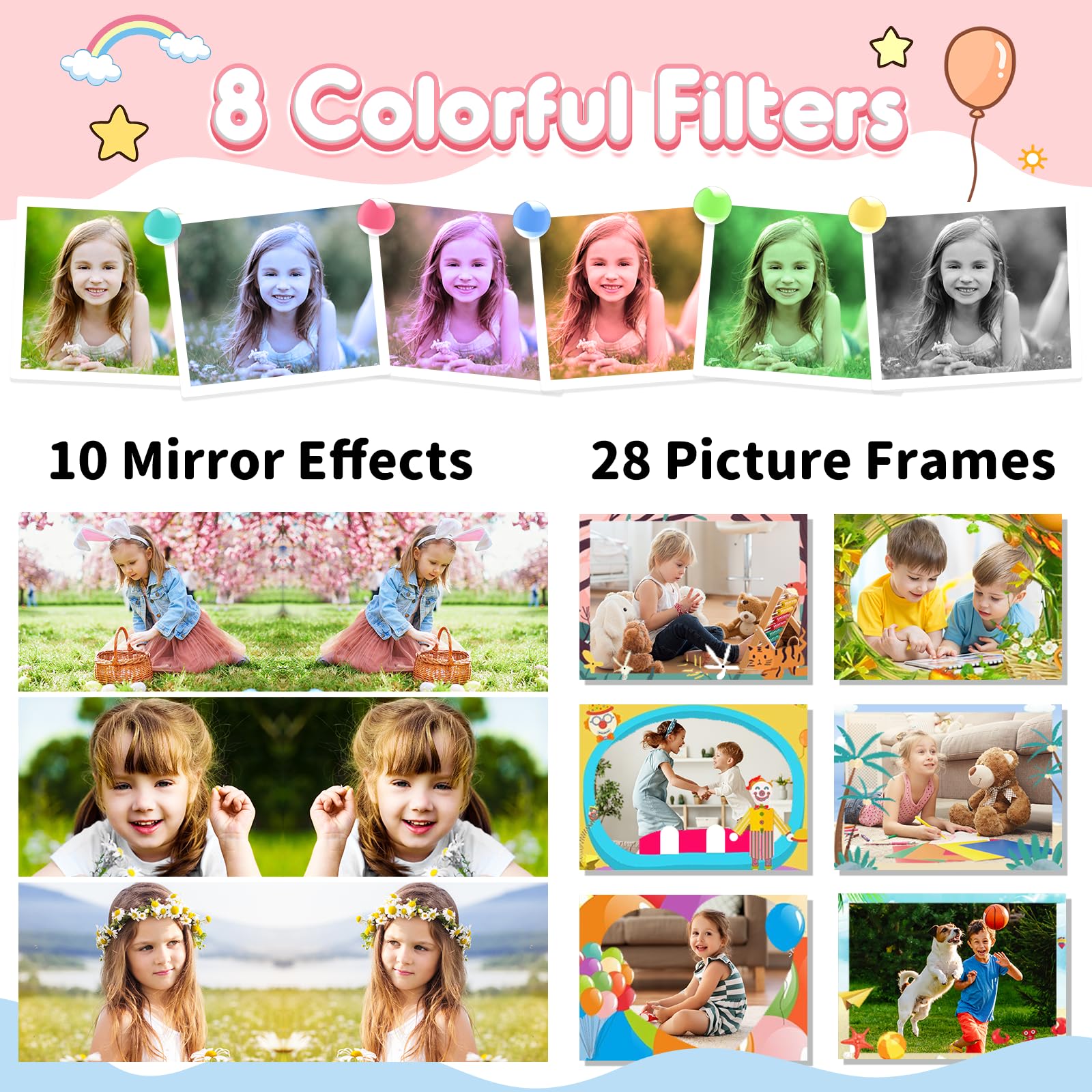 Upgraded Kids Digital Camera - 50MP 1080P HD Selfie Video Camera with 32GB SD Card - Best Birthday Gift for Boys & Girls Ages 3-9 (Pink) - Perfect for Travel, Parties & Outdoor Adventures