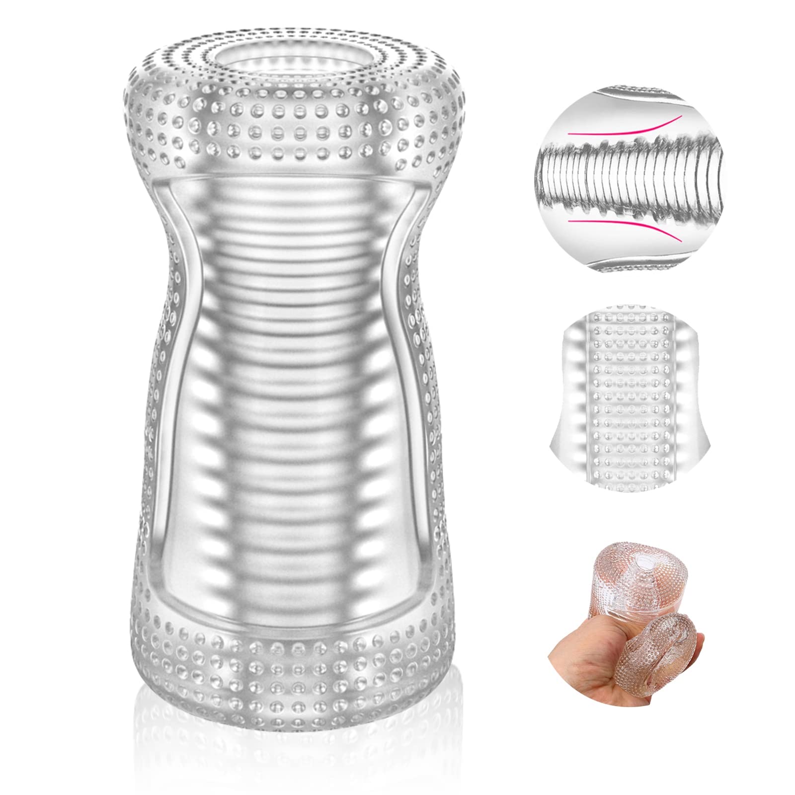 Premium Male Masturbator - Realistic TPE Vagina & Blowjob Textured Penis Sleeve for Men | Portable Pocket Pussy Stroker | Perfect for Solo Pleasure, Travel & Discreet Use