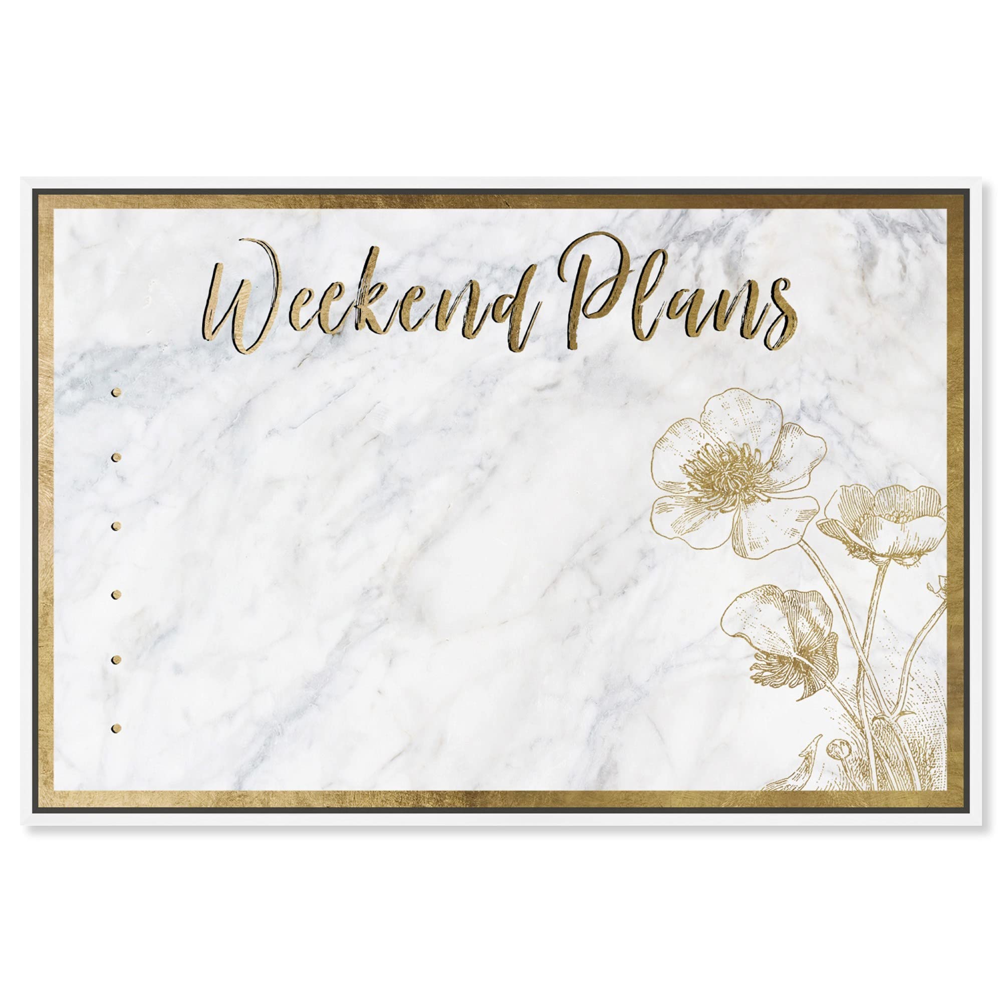 Oliver Gal Artist Co. Typography Wall Art Canvas Print - Inspirational Quotes & Sayings for Home Decor - 54x36 Inches White Framed Weekend Plans Board - Perfect for Living Room, Bedroom & Office Wall Decor