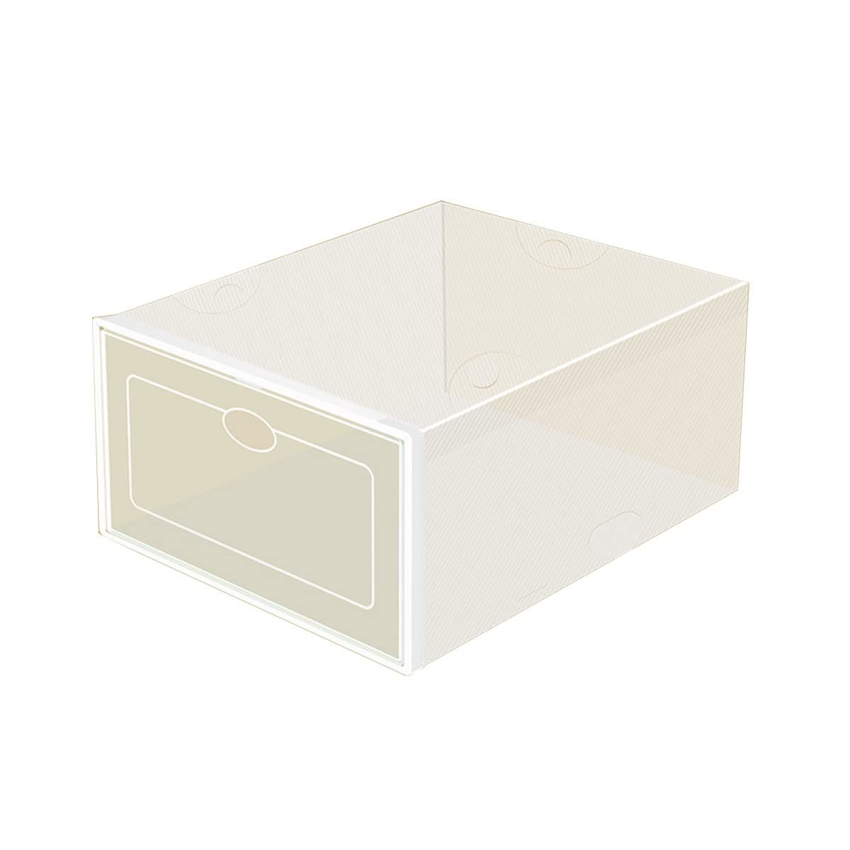 HUKSXZ Clear Plastic Shoe Box - Stackable Drop Front Shoe Storage with Clear Door for Sneakers | 11.7