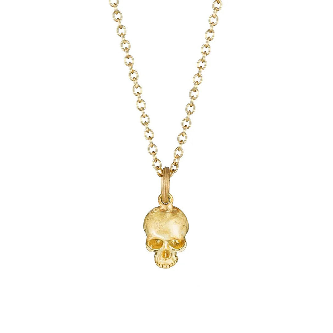 Stylish Gold Skull Pendant Necklace for Men & Women - Gothic Jewelry for Halloween, Punk Fashion & Everyday Wear