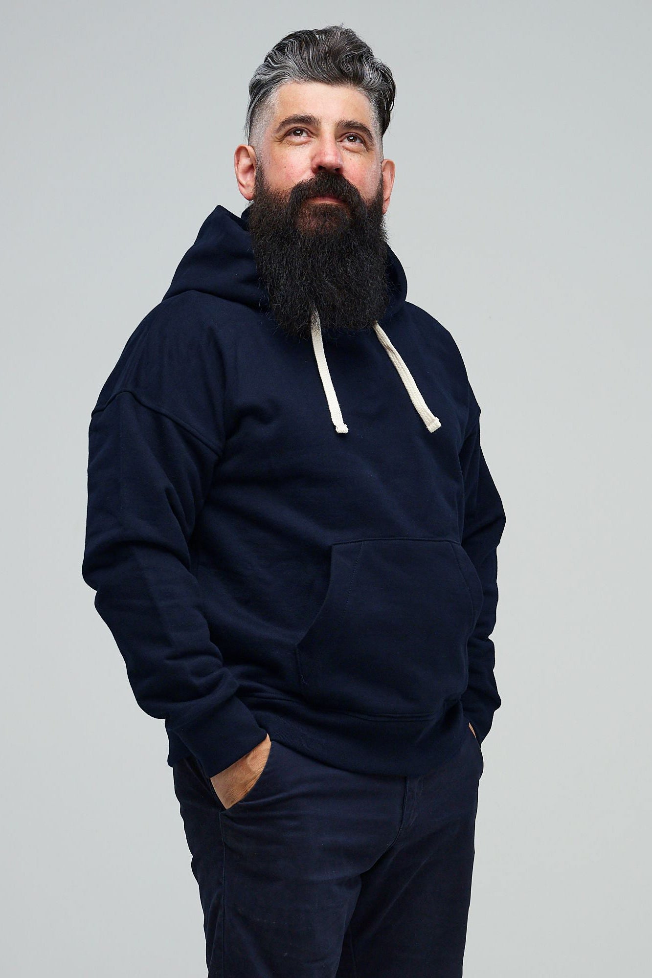 Heritage Men's Hooded Sweatshirt - Navy Blue Cotton Pullover for Casual Wear & Outdoor Activities | Perfect for Fall, Winter & Street Style Fashion