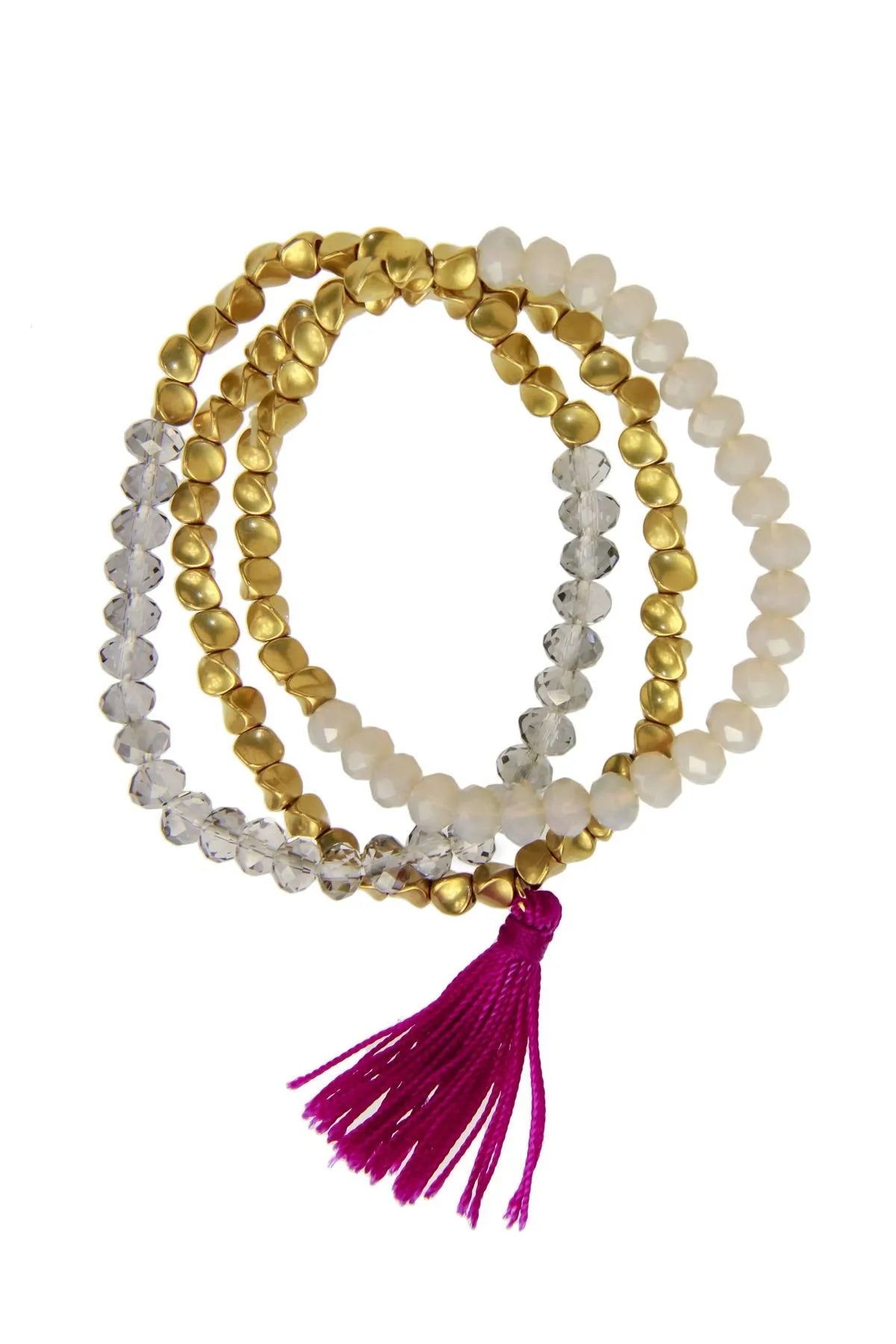 Elegant Crystal Beaded Tassel Bracelet Set for Women - Boho Chic Handmade Jewelry Gift - Perfect for Parties, Weddings & Everyday Wear