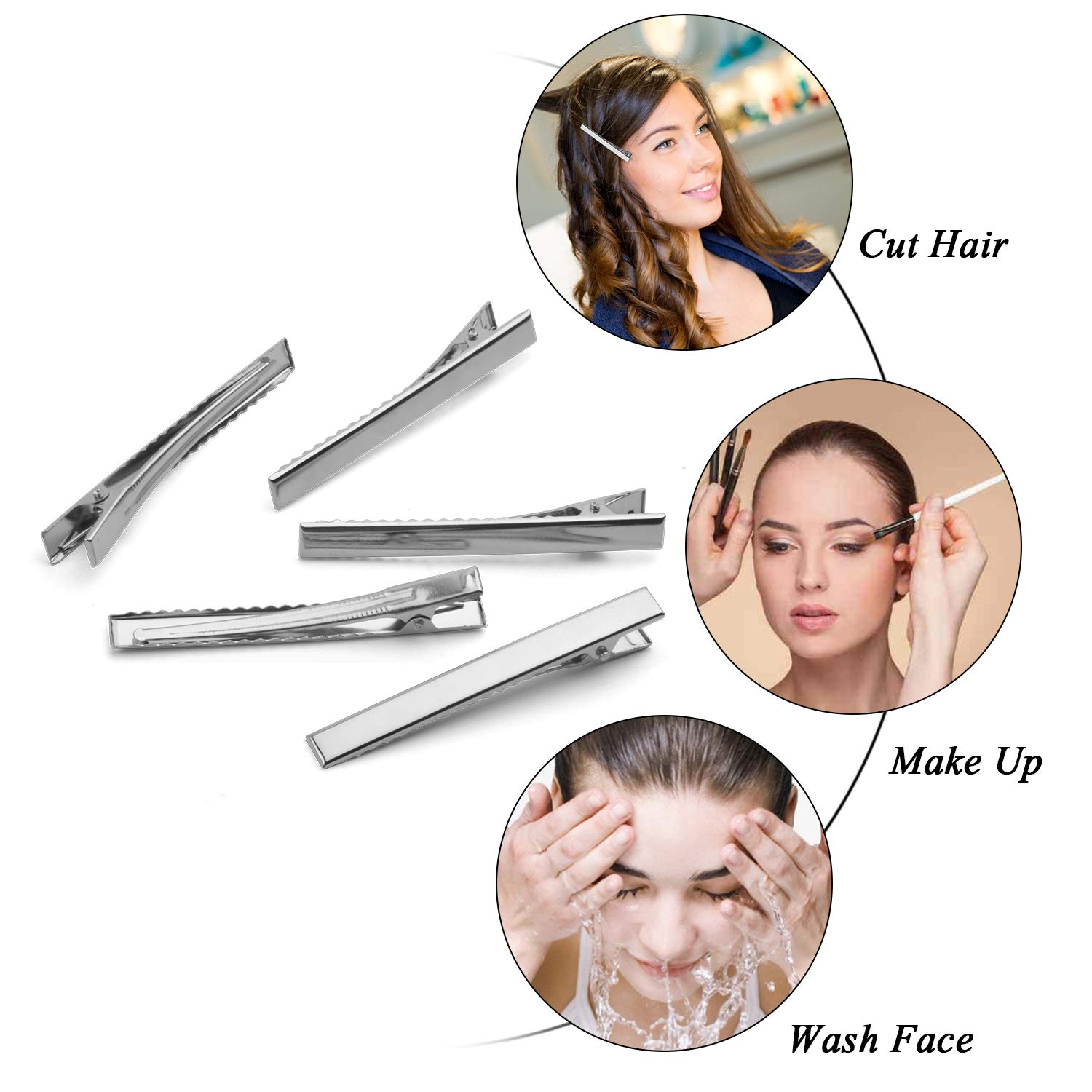 50pcs DIY Metal Alligator Hair Clips 7.5cm (3 Inch) Duckbill Hair Clips with Teeth - Flat Top Hairpins for Hairbow Making, Crafting Accessories & DIY Hair Styling - Perfect for Bridal, Cosplay, and Everyday Hairstyles