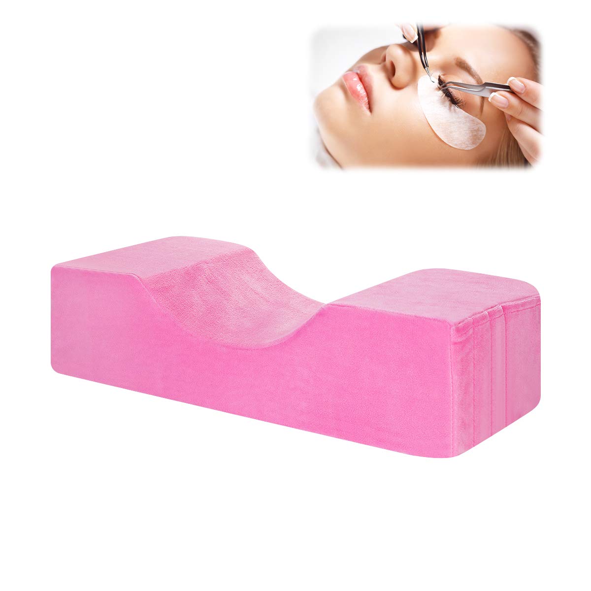 U-Shape Eyelash Extension Pillow with Neck Support - Pink Waterproof Beauty Salon Pillow for Lash Technicians & Clients - Perfect for Eyelash Extensions, Microblading & Spa Treatments