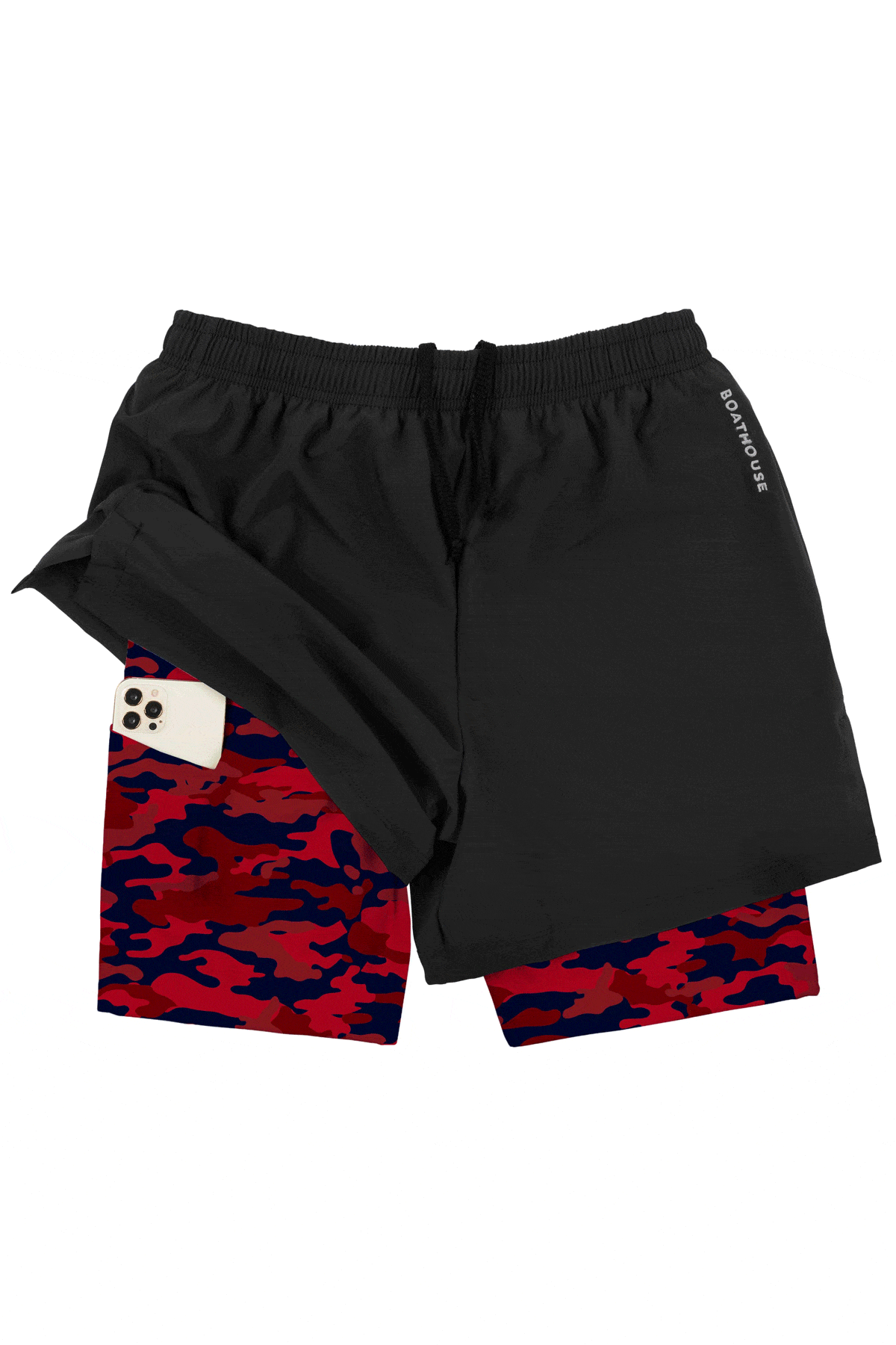 BOATHOUSE Men's Quick-Dry Double Layer Workout Shorts - Gym Running Basketball Training & Casual Wear