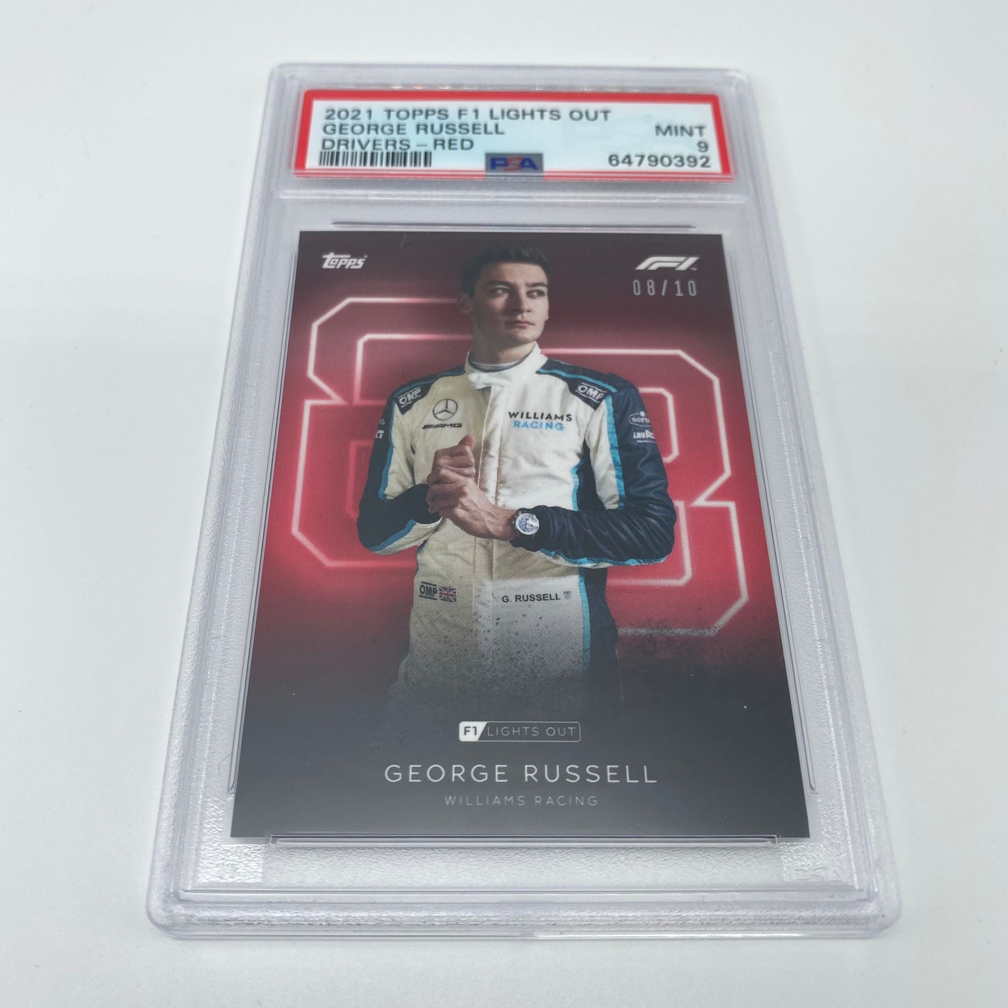 2008 George Russell Red Parallel PSA 9 Graded Racing Card - Perfect for Collectors, Fans & Sports Memorabilia Enthusiasts | Ideal for Display, Investment & Trading