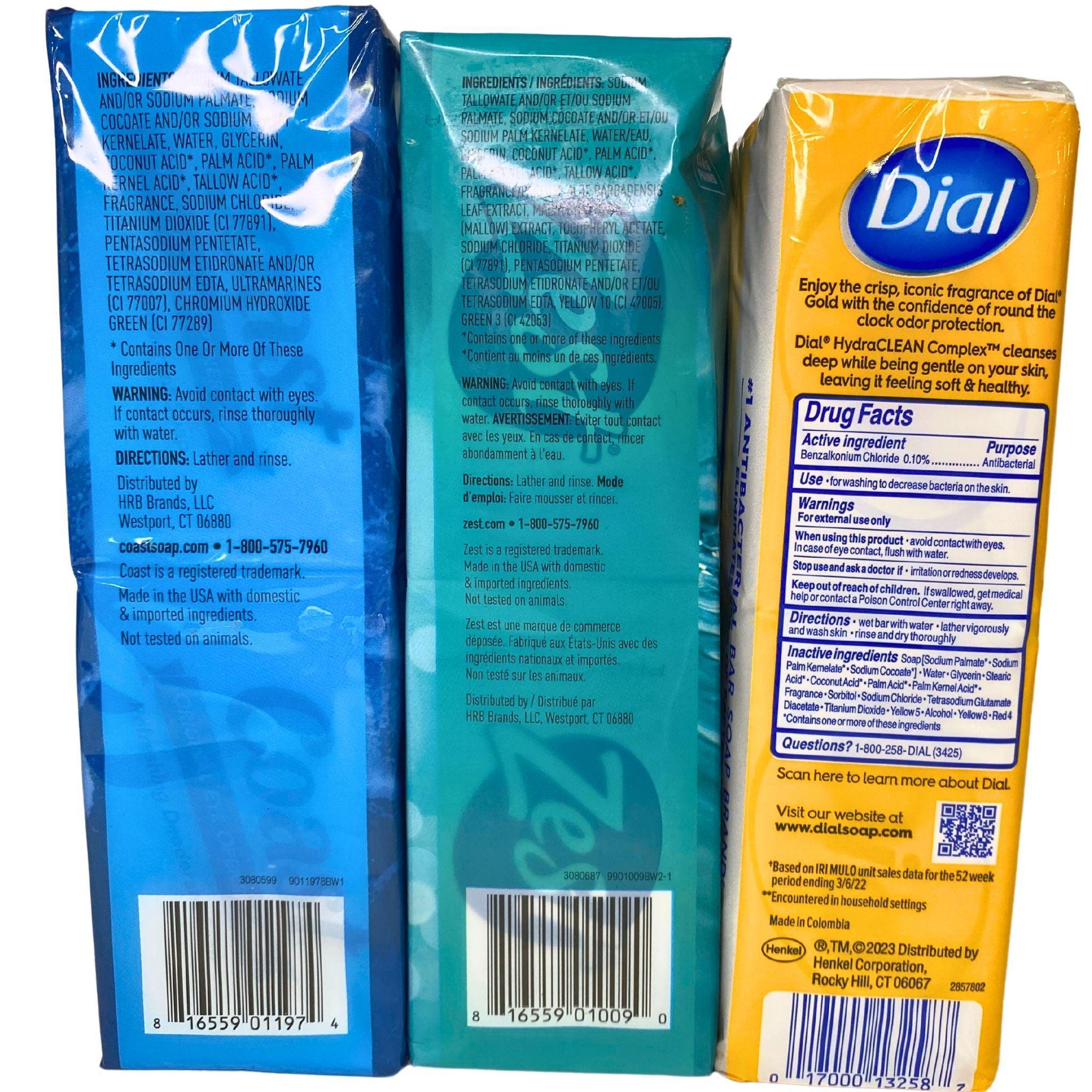 50 Pcs Bulk Bar Soap Mix - Dove, Zest & Dial Brands - Moisturizing & Cleansing for Shower, Bath & Travel