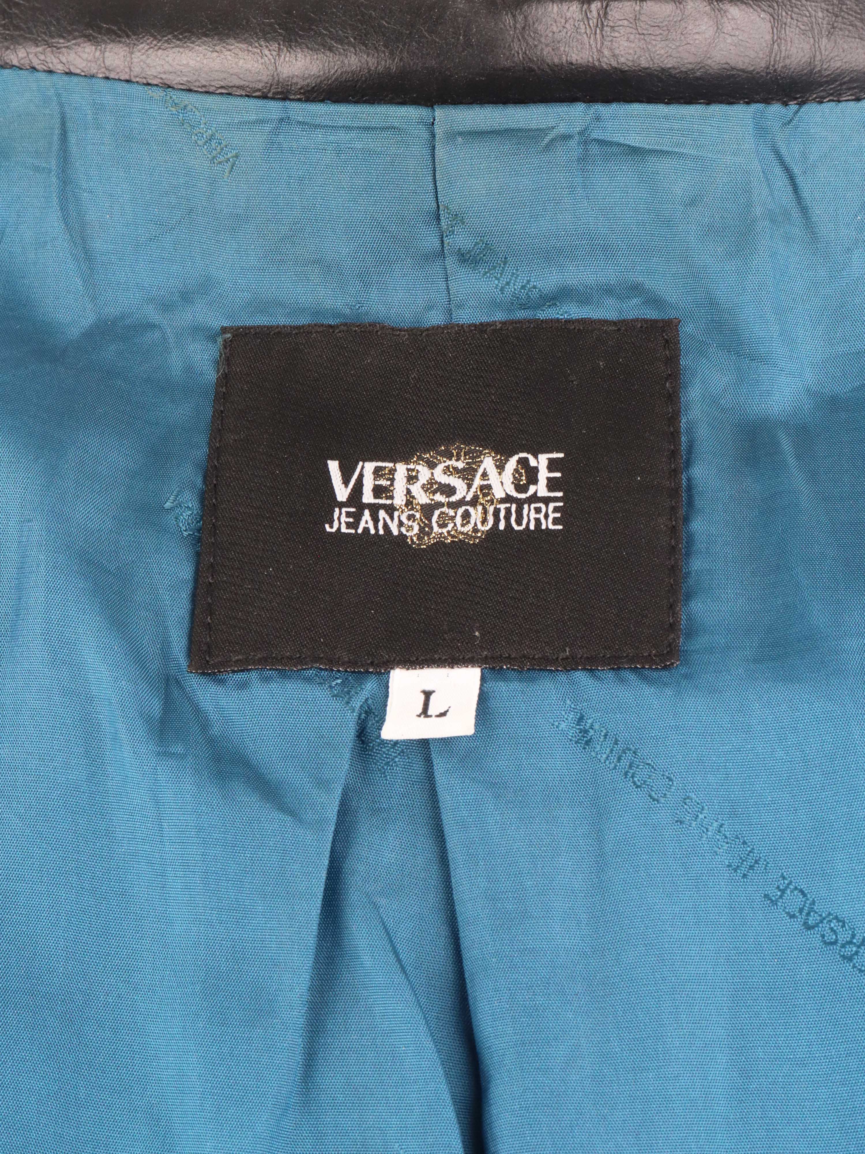 Versace Black Genuine Leather Jacket for Men - Premium Biker Style Outerwear for Casual Wear, Night Out & Motorcycle Riding