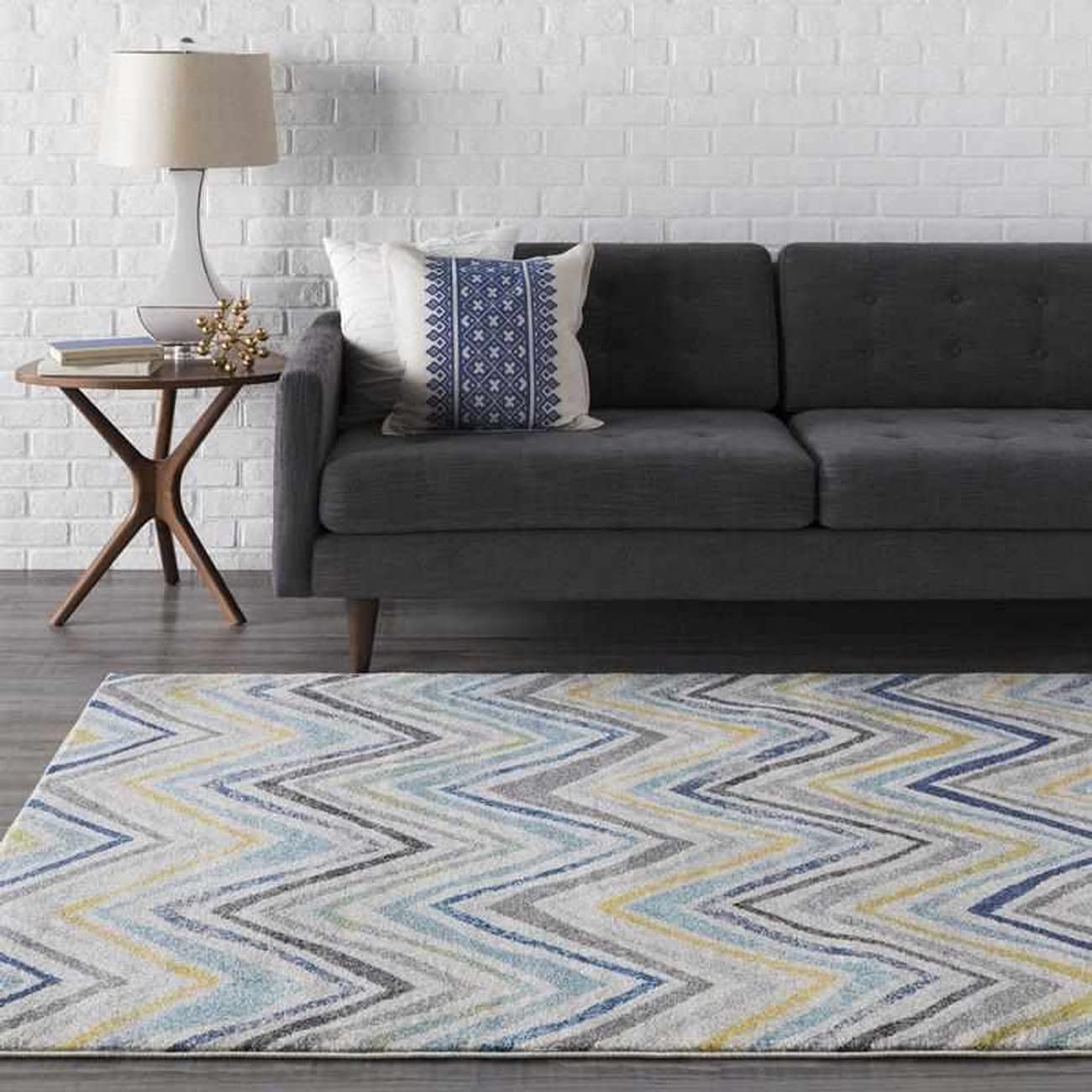 Mark&Day 5x7 Baytona Modern Dark Blue Area Rug - Soft Plush Carpet for Living Room, Bedroom, Kitchen - Non-Slip Floor Mat (5'3