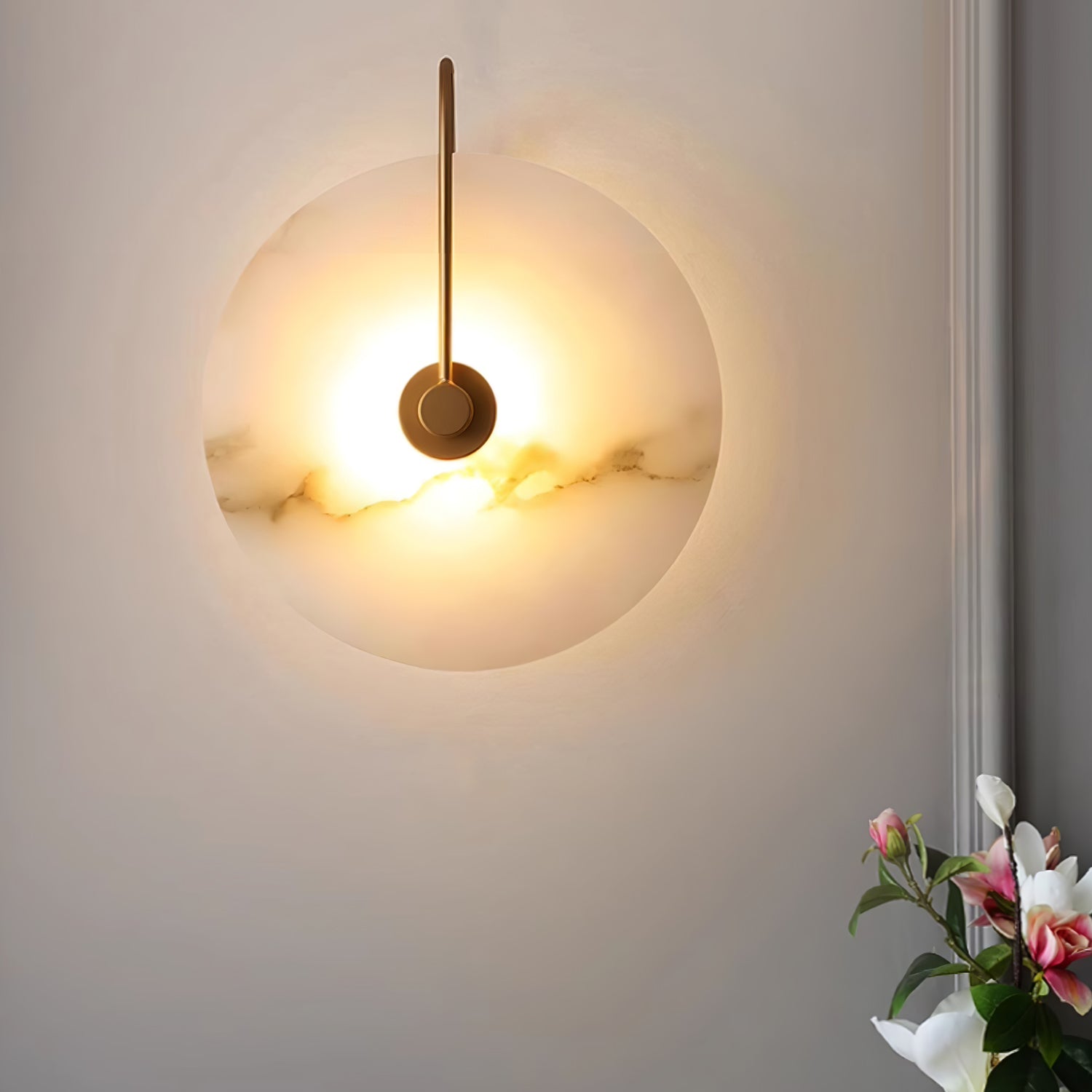 Modern Alabaster LED Wall Lamp - Energy Efficient Dimmable Light Fixture for Bedroom, Living Room & Hallway Decor