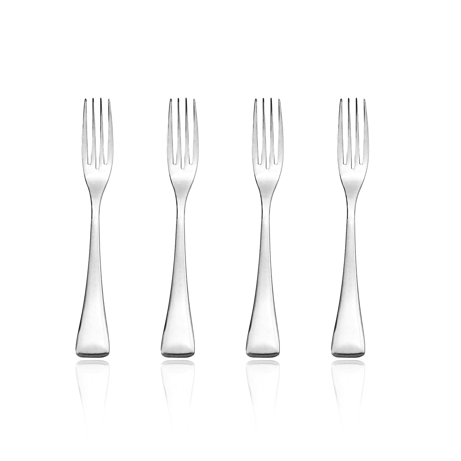 4-Piece Stainless Steel Dessert Forks Set - 18/10 Silver Salad Forks (7.48 Inches) - Perfect for Cake, Pastry, Fruit & Fine Dining Tableware